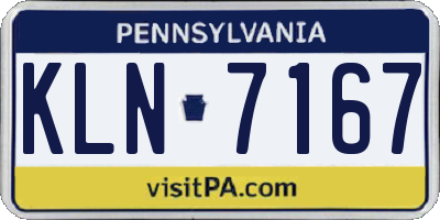 PA license plate KLN7167