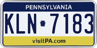 PA license plate KLN7183