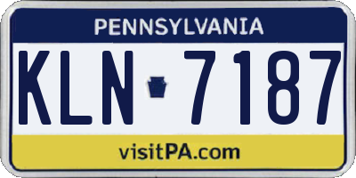 PA license plate KLN7187