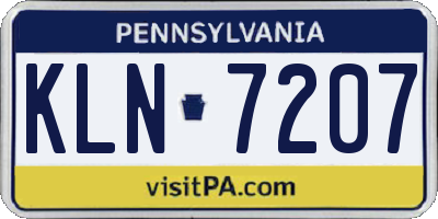 PA license plate KLN7207