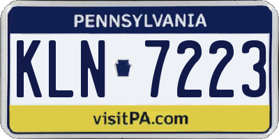 PA license plate KLN7223