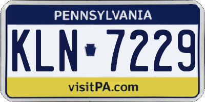 PA license plate KLN7229