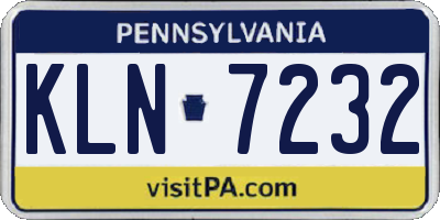 PA license plate KLN7232