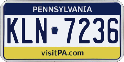 PA license plate KLN7236