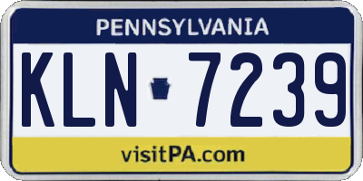 PA license plate KLN7239