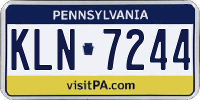 PA license plate KLN7244