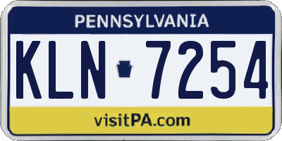 PA license plate KLN7254