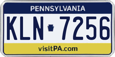 PA license plate KLN7256