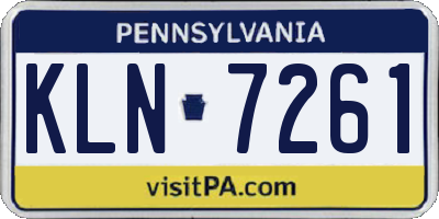 PA license plate KLN7261