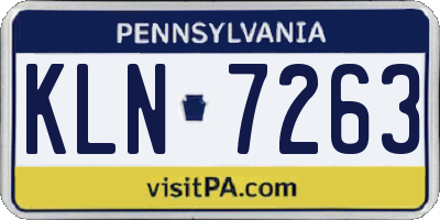 PA license plate KLN7263