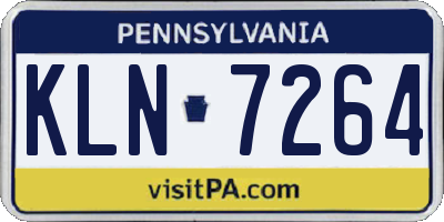 PA license plate KLN7264