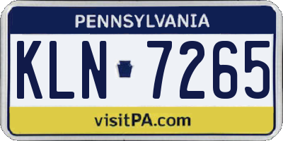 PA license plate KLN7265