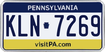 PA license plate KLN7269