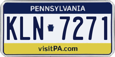 PA license plate KLN7271