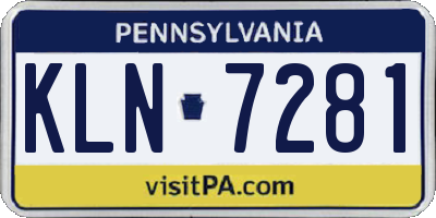 PA license plate KLN7281