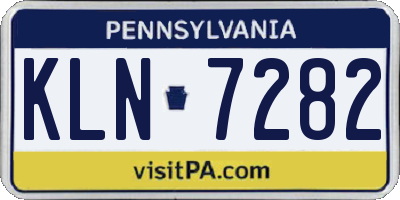 PA license plate KLN7282