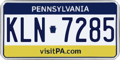 PA license plate KLN7285