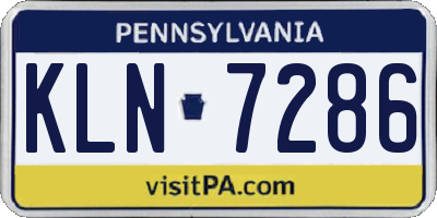 PA license plate KLN7286