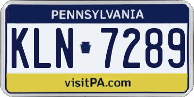 PA license plate KLN7289