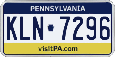 PA license plate KLN7296