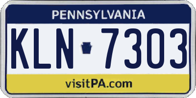 PA license plate KLN7303