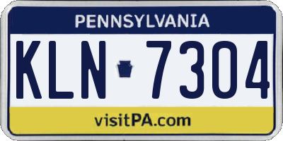 PA license plate KLN7304