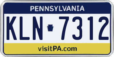 PA license plate KLN7312