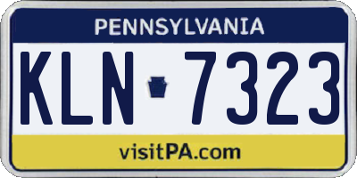 PA license plate KLN7323