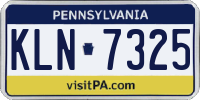 PA license plate KLN7325