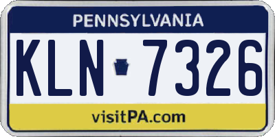 PA license plate KLN7326