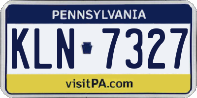 PA license plate KLN7327