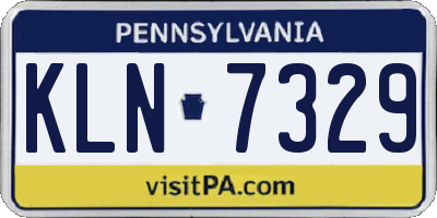 PA license plate KLN7329