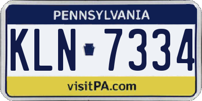 PA license plate KLN7334