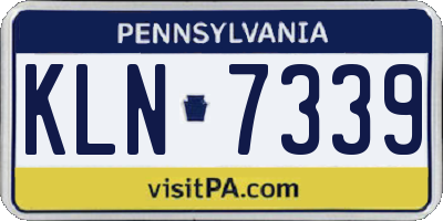 PA license plate KLN7339