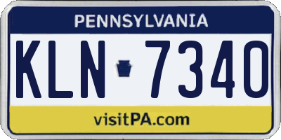 PA license plate KLN7340