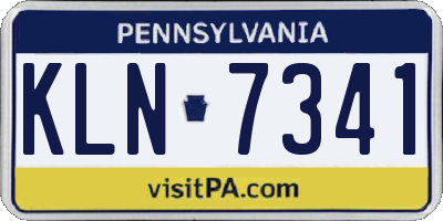 PA license plate KLN7341