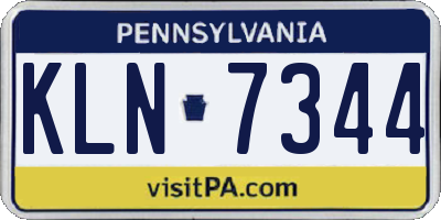 PA license plate KLN7344