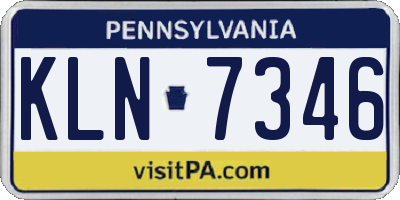 PA license plate KLN7346