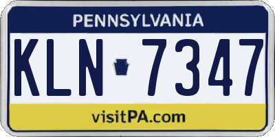 PA license plate KLN7347