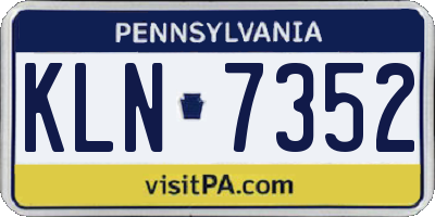 PA license plate KLN7352