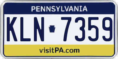 PA license plate KLN7359