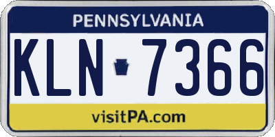 PA license plate KLN7366