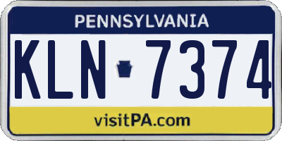 PA license plate KLN7374