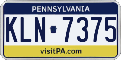 PA license plate KLN7375