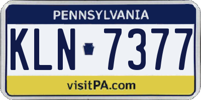 PA license plate KLN7377