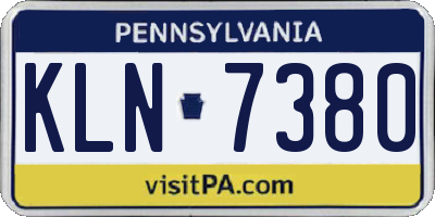 PA license plate KLN7380