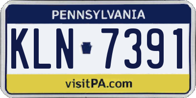 PA license plate KLN7391