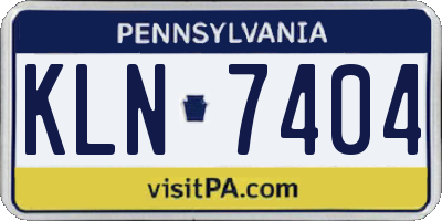 PA license plate KLN7404