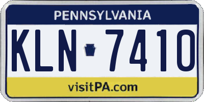 PA license plate KLN7410