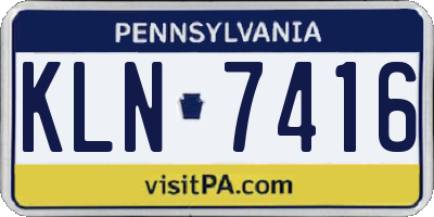 PA license plate KLN7416